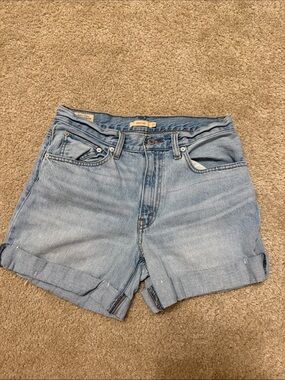 Levi's Light Blue Rolled-Hem Denim Shorts